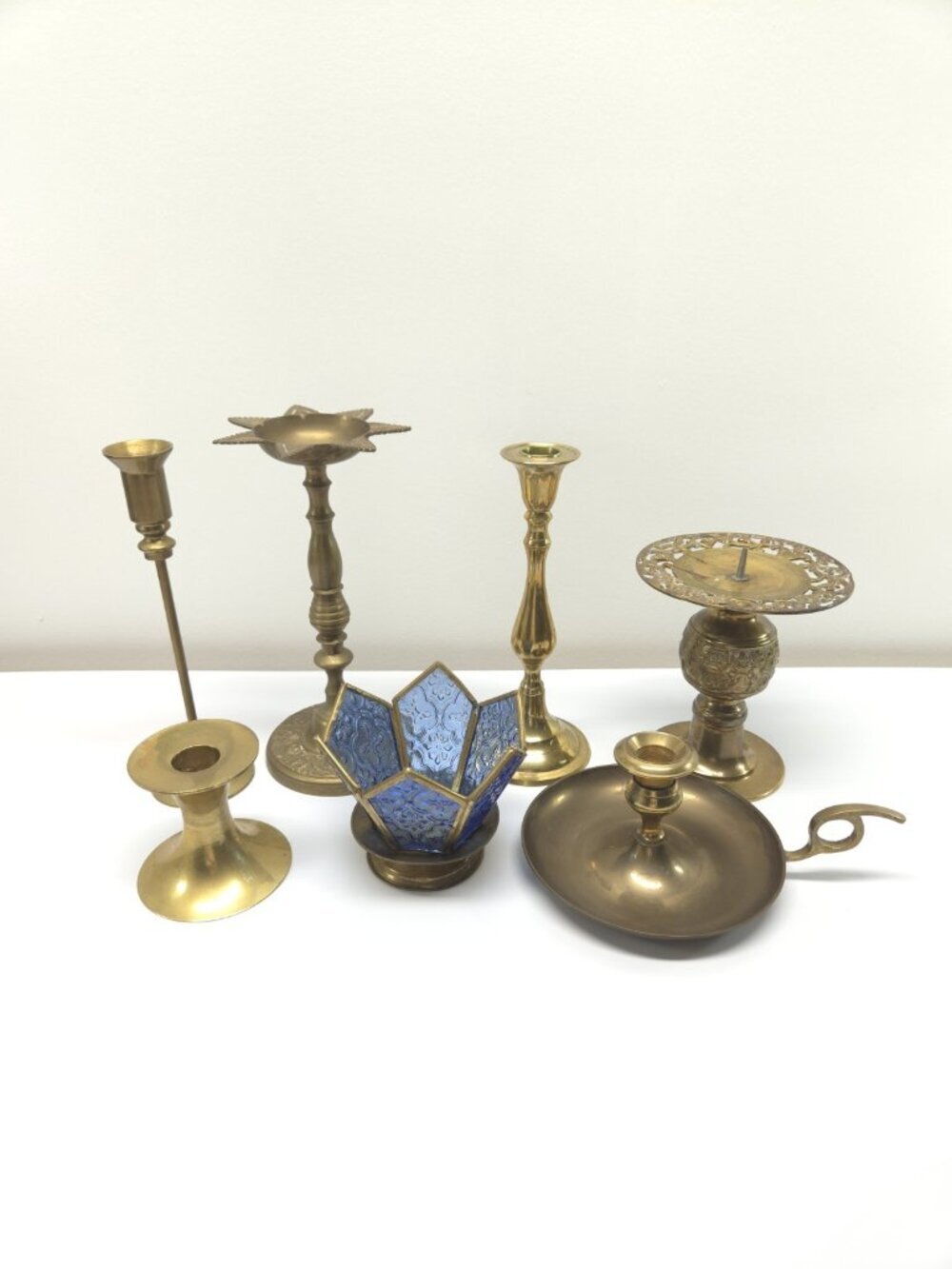 Vintage Brass Candlesticks Candle Holder Lot for Taper Candles and Tealights